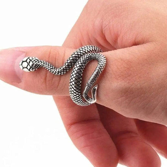 Silver and Black Color Snake Ring For Women and Girls